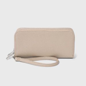 Women's Beige Zip Wallet - A New Day